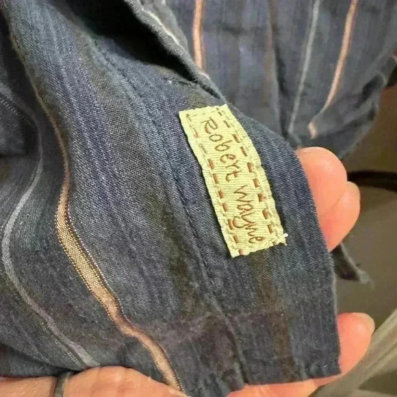 Mens Robert Wayne long sleeve button down shirt with graphics Size 3 XL - Picture 7 of 10